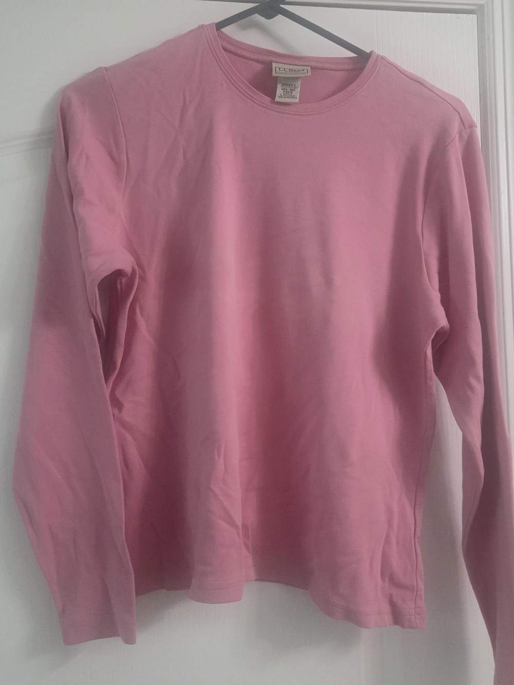 L.L. Bean Womens Long-Sleeve Crewneck Sweater - Pink